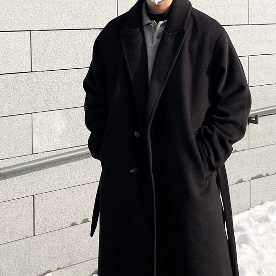 ウールコート メンズ モード系 コート V系 ロングコート トレンチ