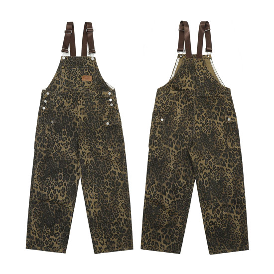 オーバーオール メンズ オラオラ系 カーゴパンツ ヒョウ柄 レオパード
