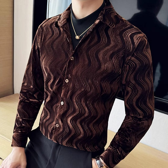 シャツ メンズ ドレスシャツ 総柄シャツ ビジネスシャツ ホスト