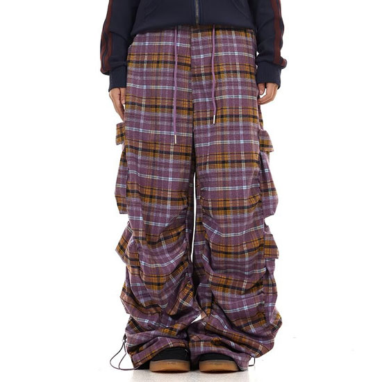 ERL チェック柄カーゴパンツ M ワークパンツ ERL チェック柄カーゴパンツ M ワークパンツ - メルカリ