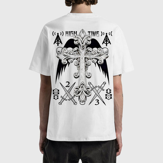 V系 Tシャツ メンズ オラオラ系 tシャツ 半袖 十字架 クロス 剣 派手