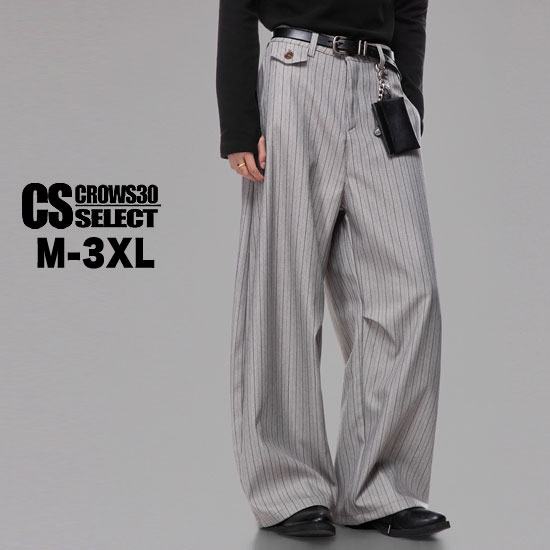 オラオラ系 ワイドパンツ メンズ V系 ストライプパンツ モード系