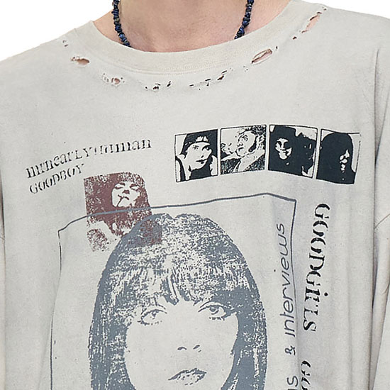 V系 ロングTシャツ メンズ モード系 ロンT オラオラ系 Tシャツ 大人