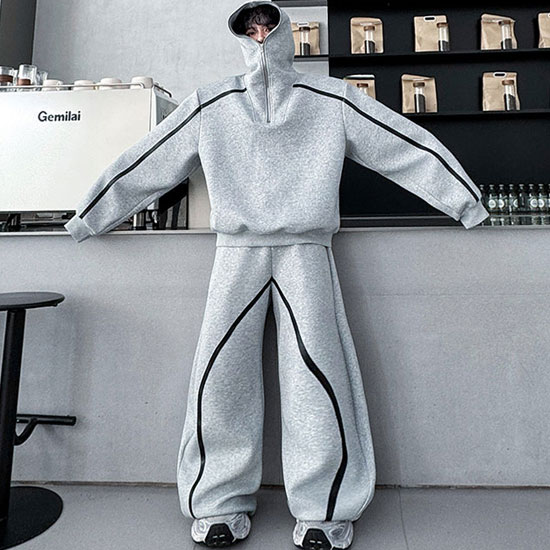 V系 パーカー メンズ モード系 セットアップ 上下セット ルームウェア