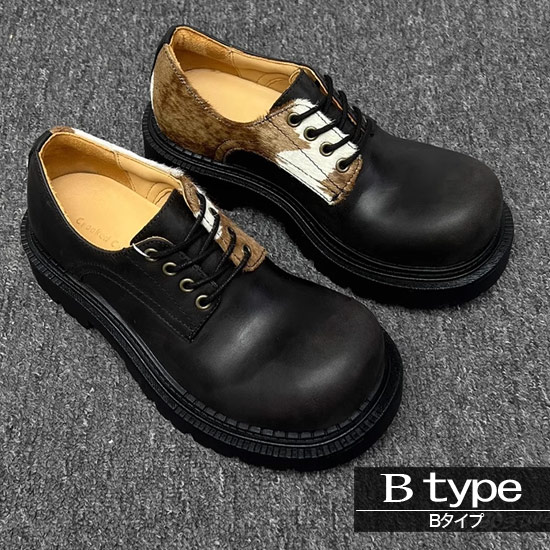 V系　モード系　メンズ　ブーツ　 MUYA CIAGA ブラックドレスシューズ V系 ブーツ メンズ ビジネスシューズ 牛柄 本革 レザーシューズ ホスト