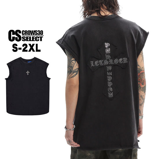 モード系 メンズ Tシャツ V系 タンクトップ カットソー ゴシック