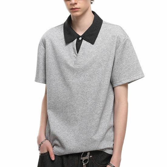 オラオラ系 ポロシャツ メンズ モード系 Tシャツ V系 ポロ 大人 重ね着
