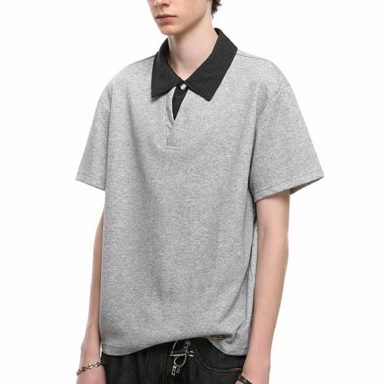 オラオラ系 ポロシャツ メンズ モード系 Tシャツ V系 ポロ 大人 重ね着