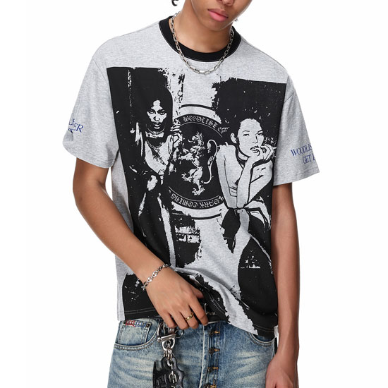 17SS ARMY OF ME 変形 カットソー Tシャツ 黒 V系 メンズ Tシャツ モード系 カットソー リンガーネック パンク