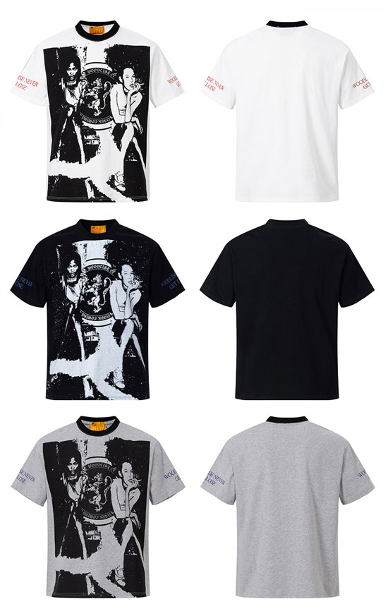 V系 メンズ Tシャツ モード系 カットソー リンガーネック パンク