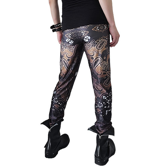 V系 レギンスパンツ メンズ モード系 レディース ストレッチ スパッツ