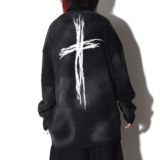 GLAD NEWS cross ダメージ ニット レア 十字架 v系 GLAD NEWS cross