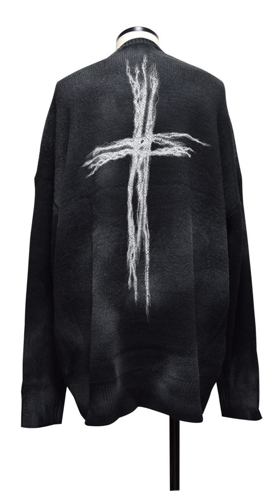 セーター メンズ ニットソー ロングTシャツ ストリート系 十字架