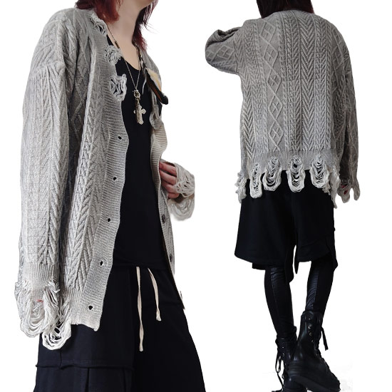 V系 カーディガン メンズ モード系 ロングカーディガン レディース