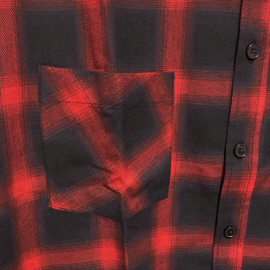 チェックシャツ メンズ モード系 シャツ ロングシャツ V系 レッド