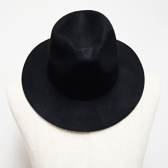 ハット メンズ つば広ハット ブラック 黒 中折れ 男 帽子 個性的 V系 ビジュアル系 モード系 ストリート系 衣装 3代目 EXILE スタイル