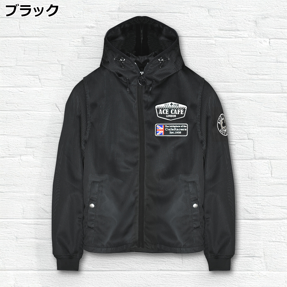 ACE CAFE LONDON ショートスリーブジャケット Amazon.co.jp: [ACE CAFE LONDON] ShortSleeve See-through Mesh