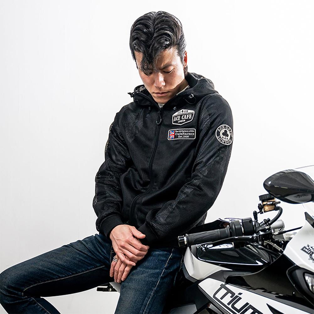 ACE CAFE LONDON フード付き黒バイクジャケット 楽天市場】バイク ジャケット 秋冬 おしゃれ メンズ レディース