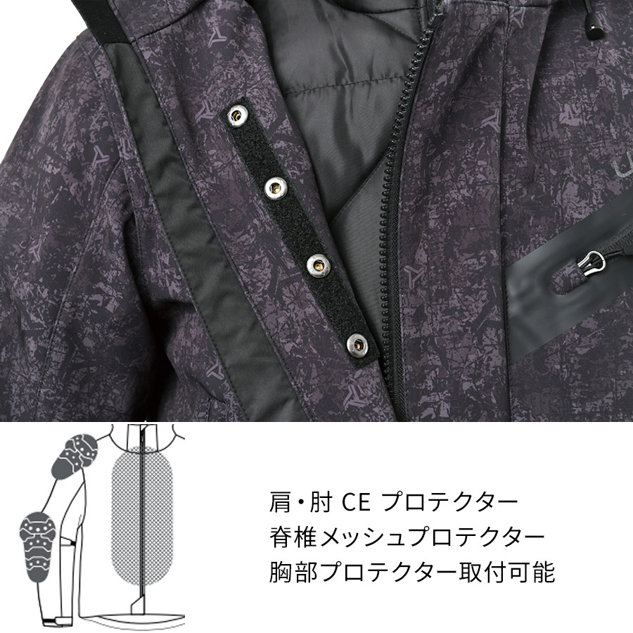 バイク用 ジャケット メンズ 防風 防寒 秋冬 撥水 中綿インナー