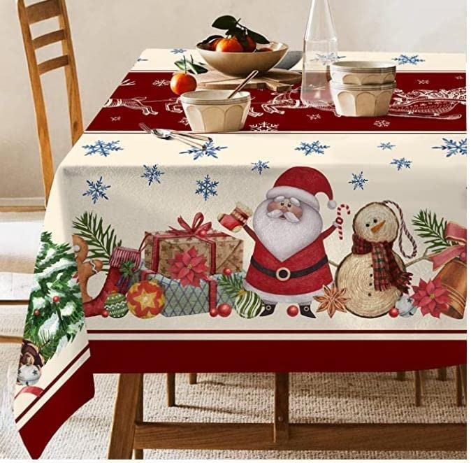 クリスマス テーブルクロス 撥水 クリスマス飾り レッド 長方形 