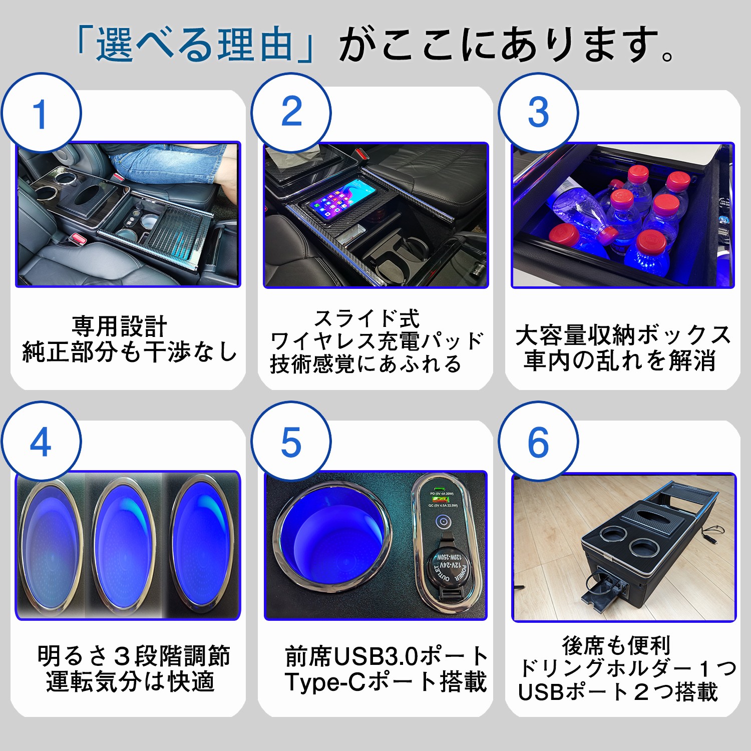 オデッセイ RC系 コンソールボックス ワイヤレス充電機能 Type-C