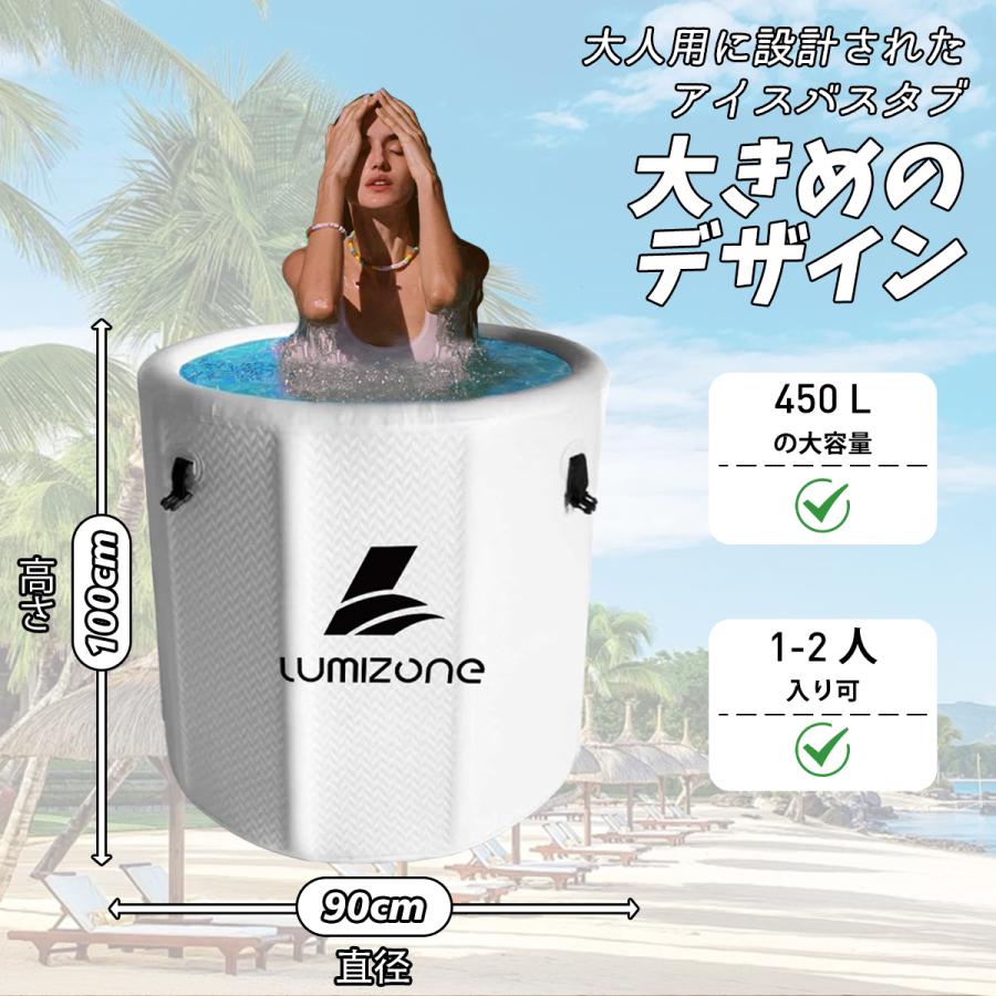 RAKU アイスバス ポータブル浴槽 膨張式 折りたたみ 450L 特大 一人/二