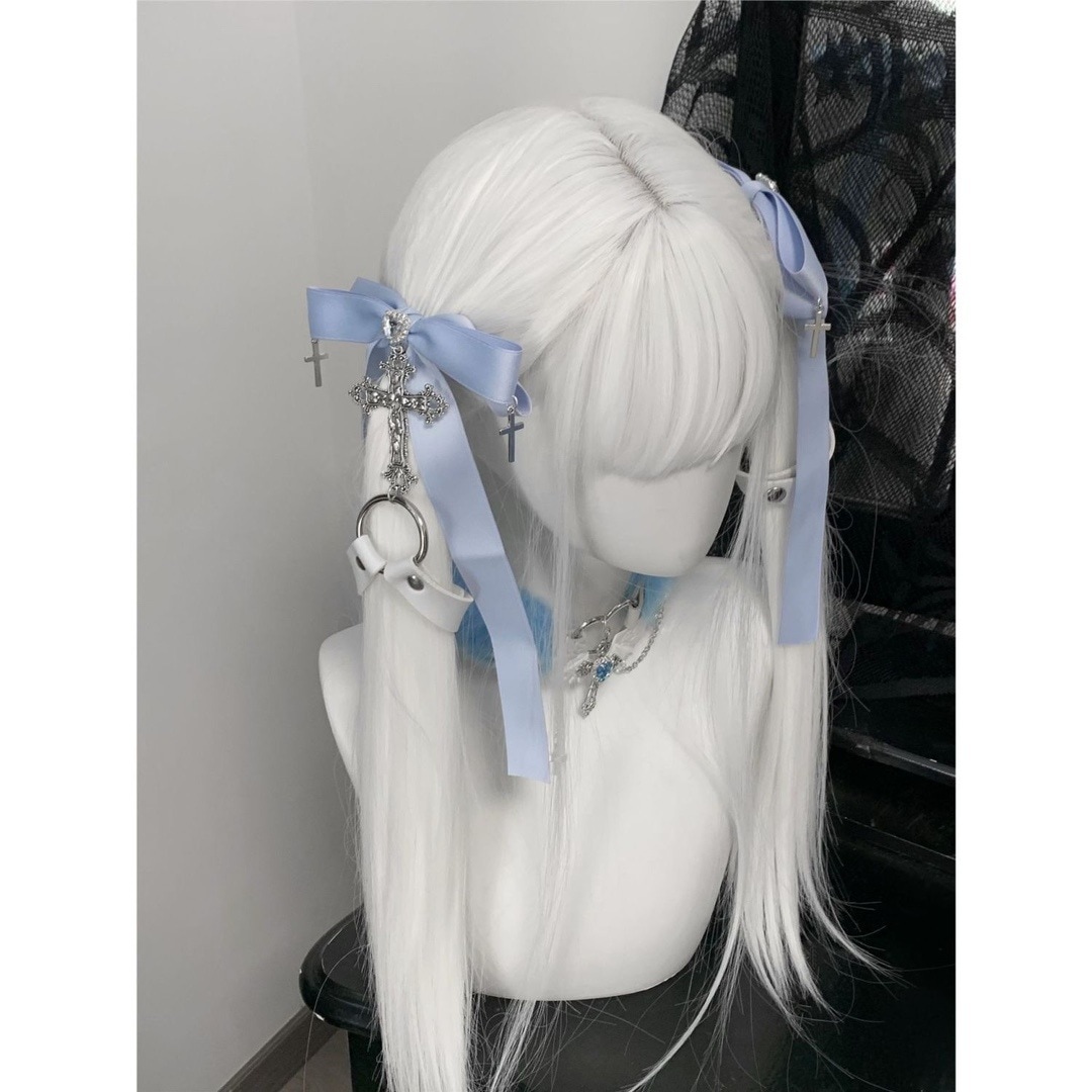 2点セット】ロリータ ヘアアクセサリー ペアセット リボンクリップ 髪