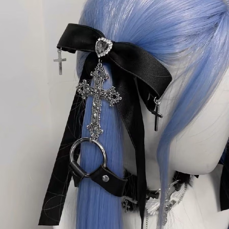 2点セット】ロリータ ヘアアクセサリー ペアセット リボンクリップ 髪