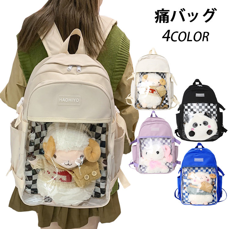 3way】痛バッグA4 痛バ 大容量 鞄 ガールズ リュック 缶バッチ