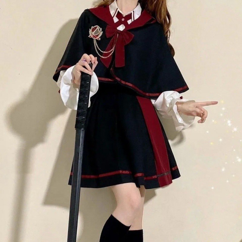 3点セット】魔法学園制服 ロングローブ ショートロープ S~2XL
