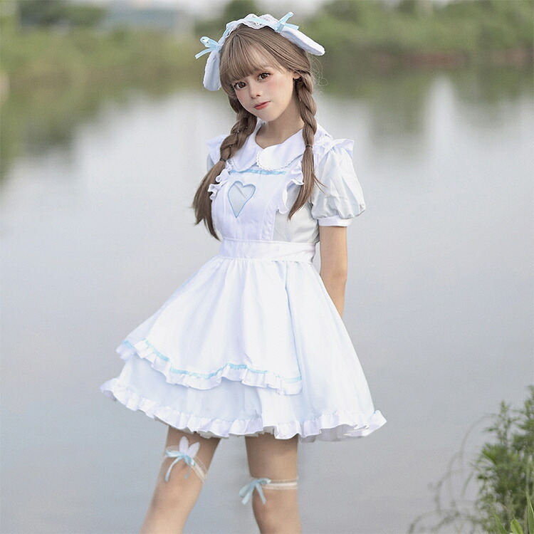 5点セット】ロリータ メイド服 コスプレ 衣装 仮装 兎 大きいサイズ