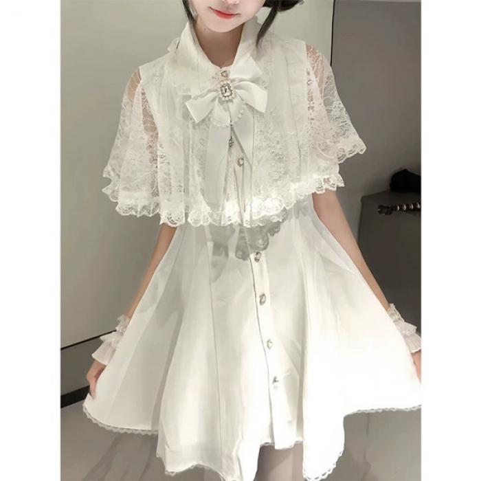 美品 Deany 花柄 レース フリル リボン ワンピース ロリータ 姫ギャル 量産型 地雷系 ワンピース ロリータ 夏 レース レディース 女子 リボン