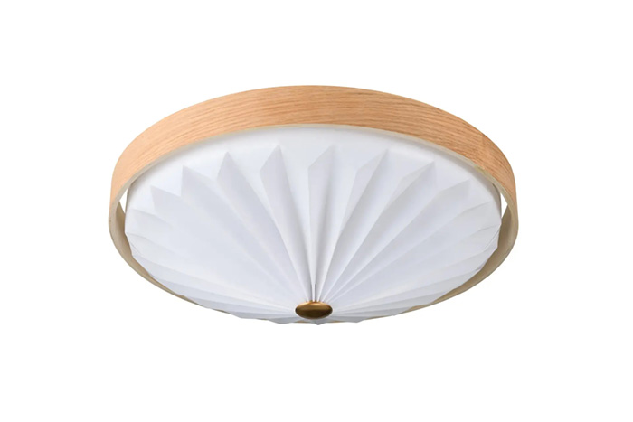 スワン電器 - SWAN WOOD PLEATS CEILING LIGHT かかわり合い最高限度 飾り気のない取り付き 調光調色10座標軸 プルレス役立つこと 常夜灯 遠隔操作付 自然的 ACE-170NA 照明、電球-引掛けシーリング