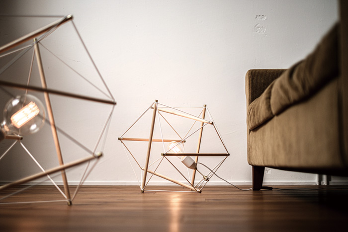エル・コミューン　アンパサンドファクトリー TENSEGRITY FLOOR LIGHT LARGE WH フロアライト コンセント・中間スイッチ付き ホワイト ランプ別売り　AMP-L052_3