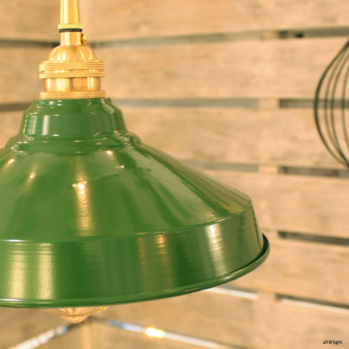 enamel ☆ アイアンセードレトロペンダント 引掛シーリング式 緑色