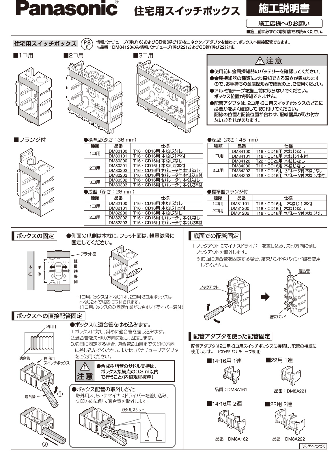 Panasonic（パナソニック） 住宅用スイッチボックス標準型 樹脂製 1コ