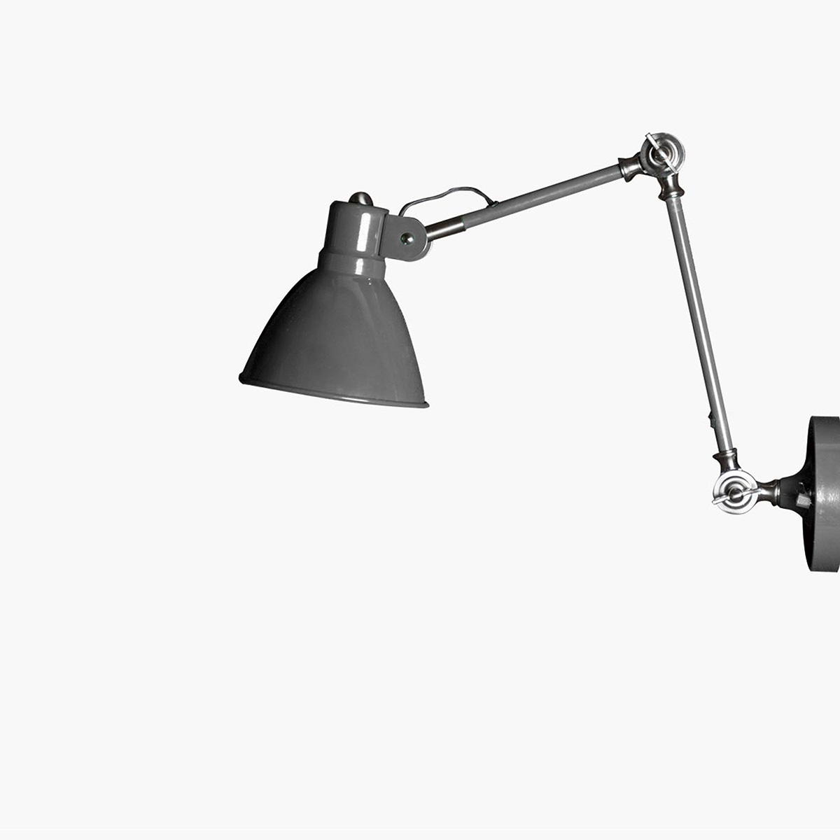 ＨＥＲＭＯＳＡ　ハモサ　ブラケット INDUSTRY WALL LAMP 白熱電球付 電球色 〜4.5畳 LED対応 コンセントタイプ(中間スイッチ付) シルバー　EN-007WSV