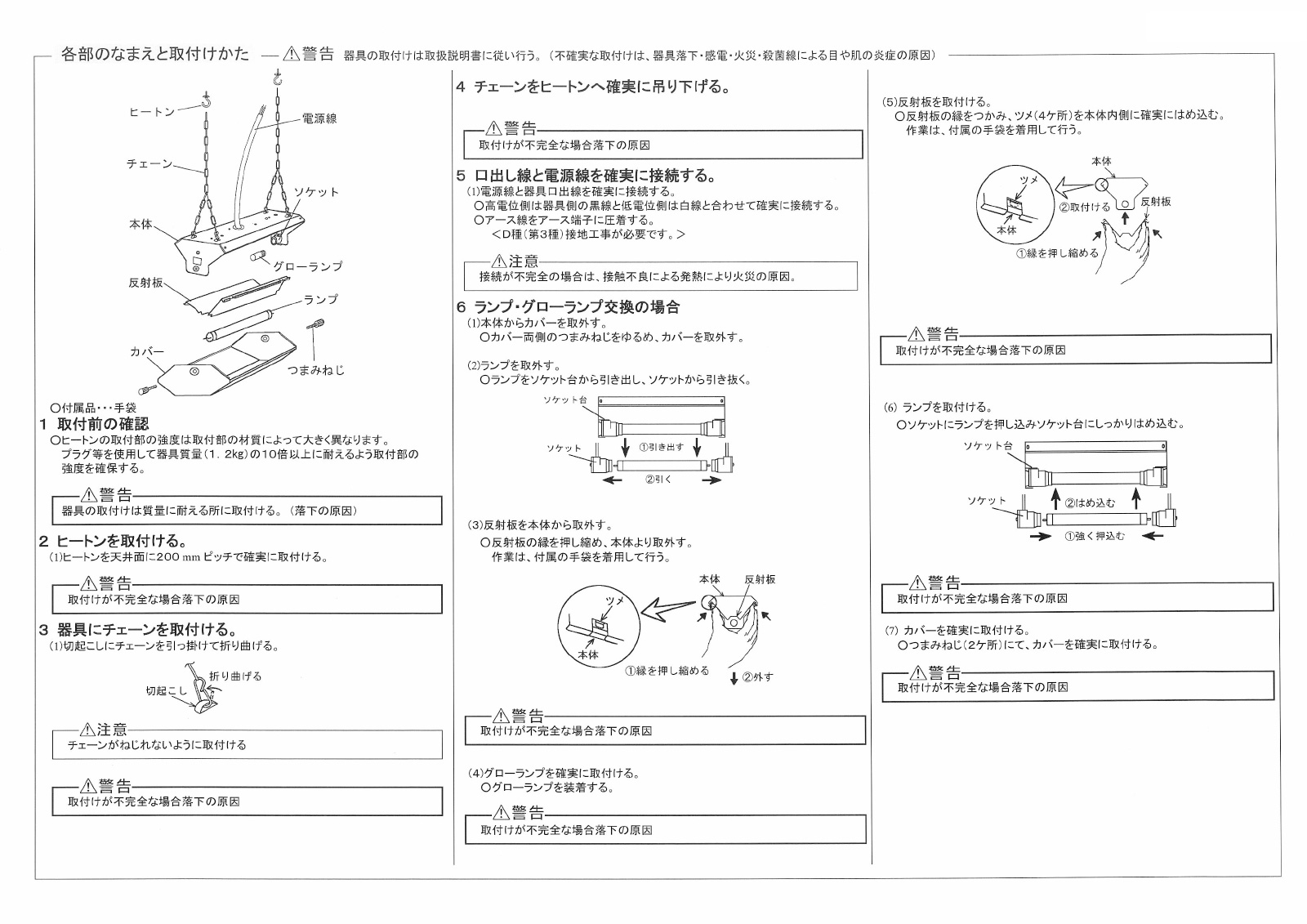 英光ライティング 吊下げ形殺菌灯器具 工場・倉庫用(ランプ付) 100V