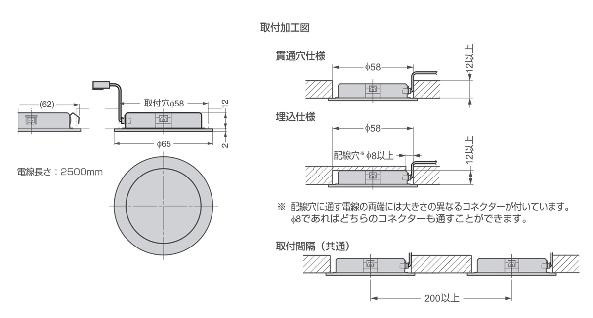 スガツネ LAMP Hera LEDダウンライト FAR58-LED型 脱着可能タイプ 電球