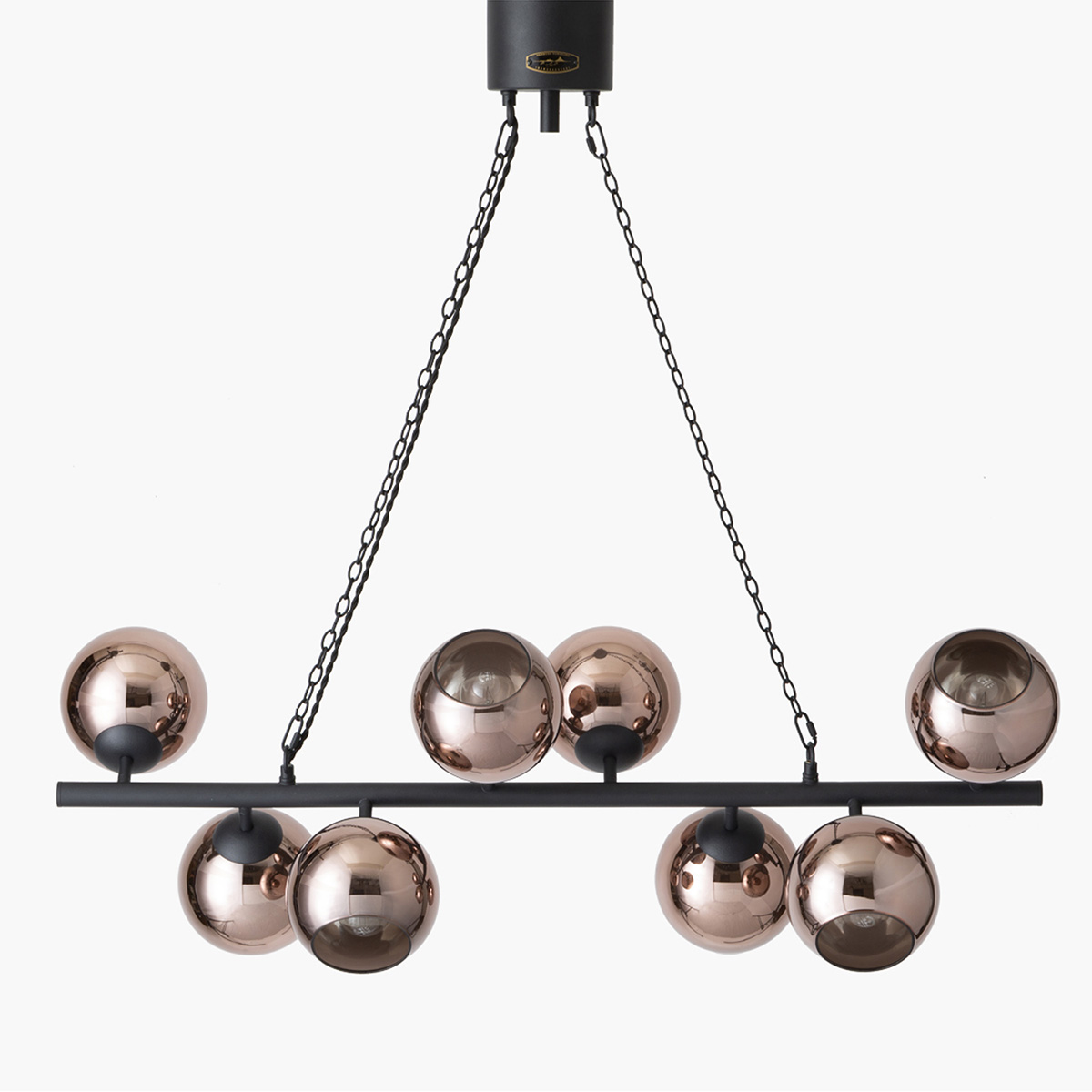 ＨＥＲＭＯＳＡ　ハモサ　ペンダントライト BIARRITZ 8 引掛けシーリング 白熱電球付　電球色 〜10畳 LED対応可 black/copper（ブラック/カッパー）　GS-018BKCO