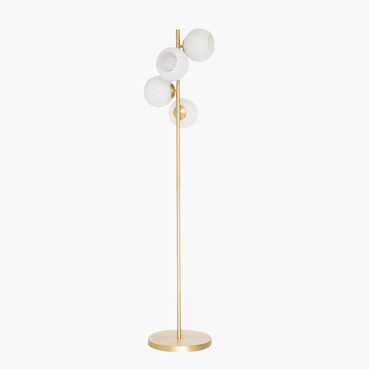 ＨＥＲＭＯＳＡ ハモサ　フロアランプ BIARRITZ FLOOR LAMP 白熱電球付 電球色 〜4.5畳 LED対応 コンセント(フットスイッチ付) ゴールド/ホワイト　GS-023GDWH