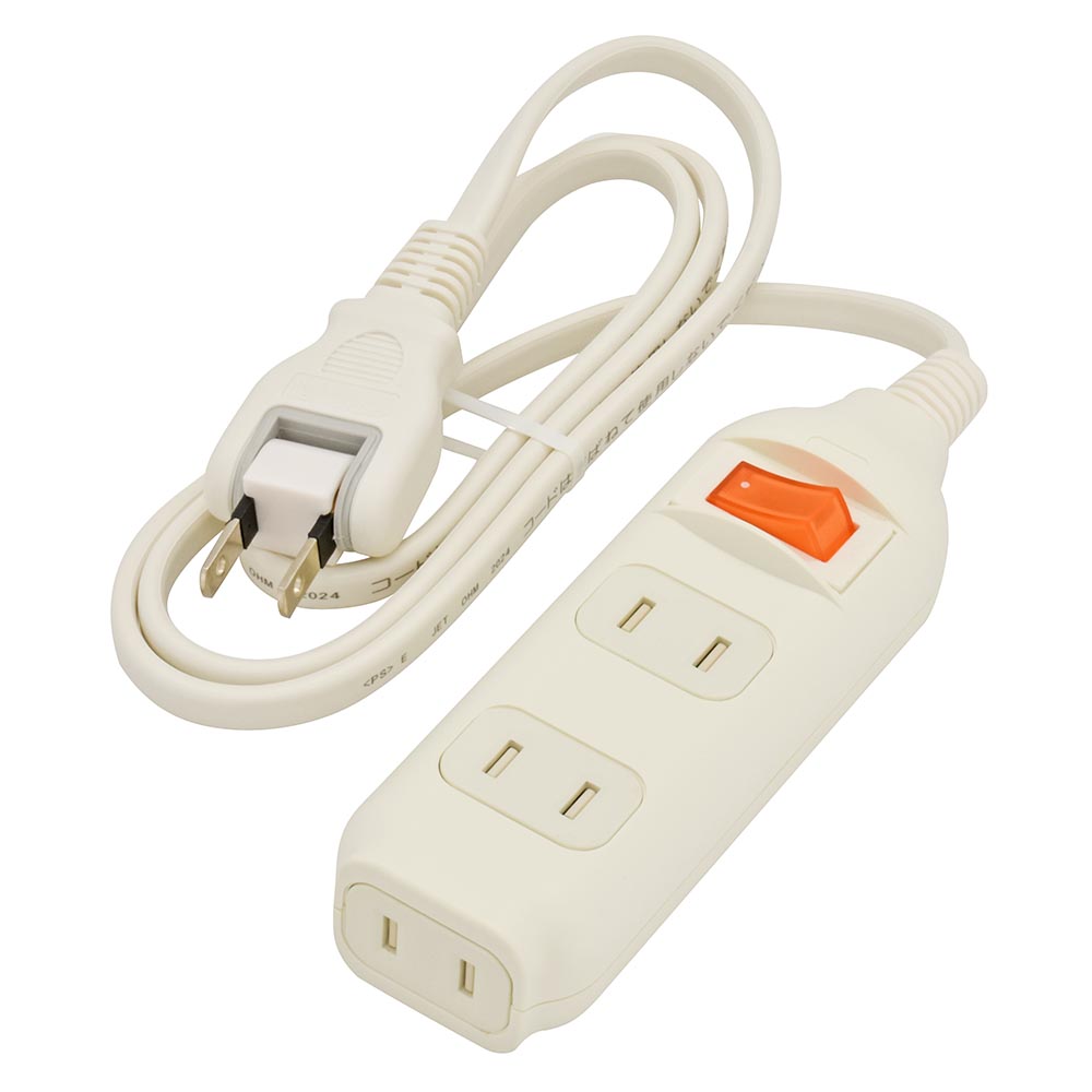 OHM（オーム電機） 集中スイッチ付 節電タップ 3個口 1m ホコリ