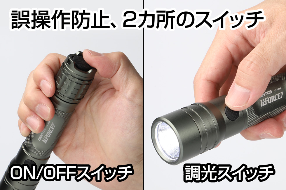 GENTOS（ジェントス） K-FORCEシリーズ LEDフラッシュライト 懐中電灯 高輝度チップタイプ白色LED IP67 最大1200lm ...