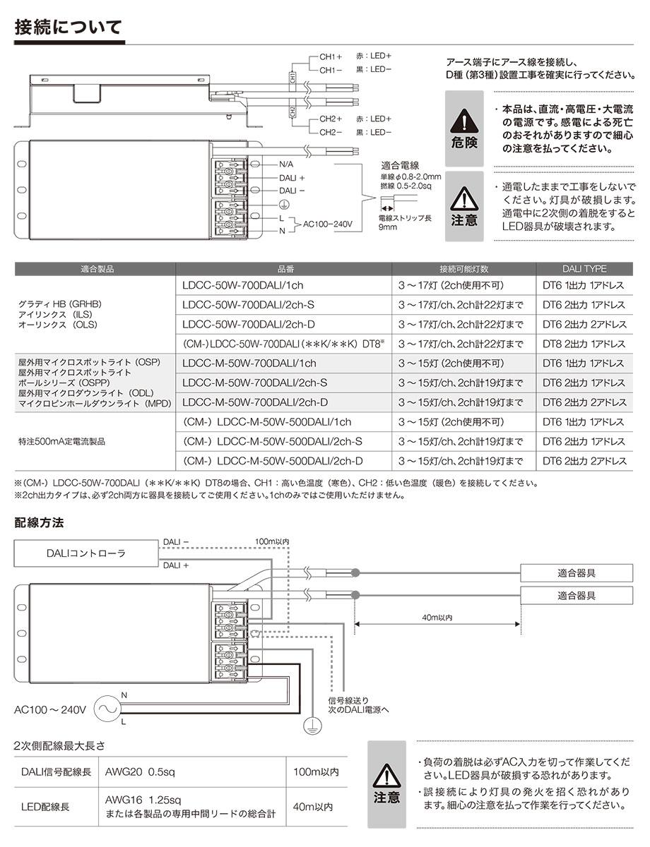 トキスター TOKISTAR LED用定電流電源 DALI調光タイプ