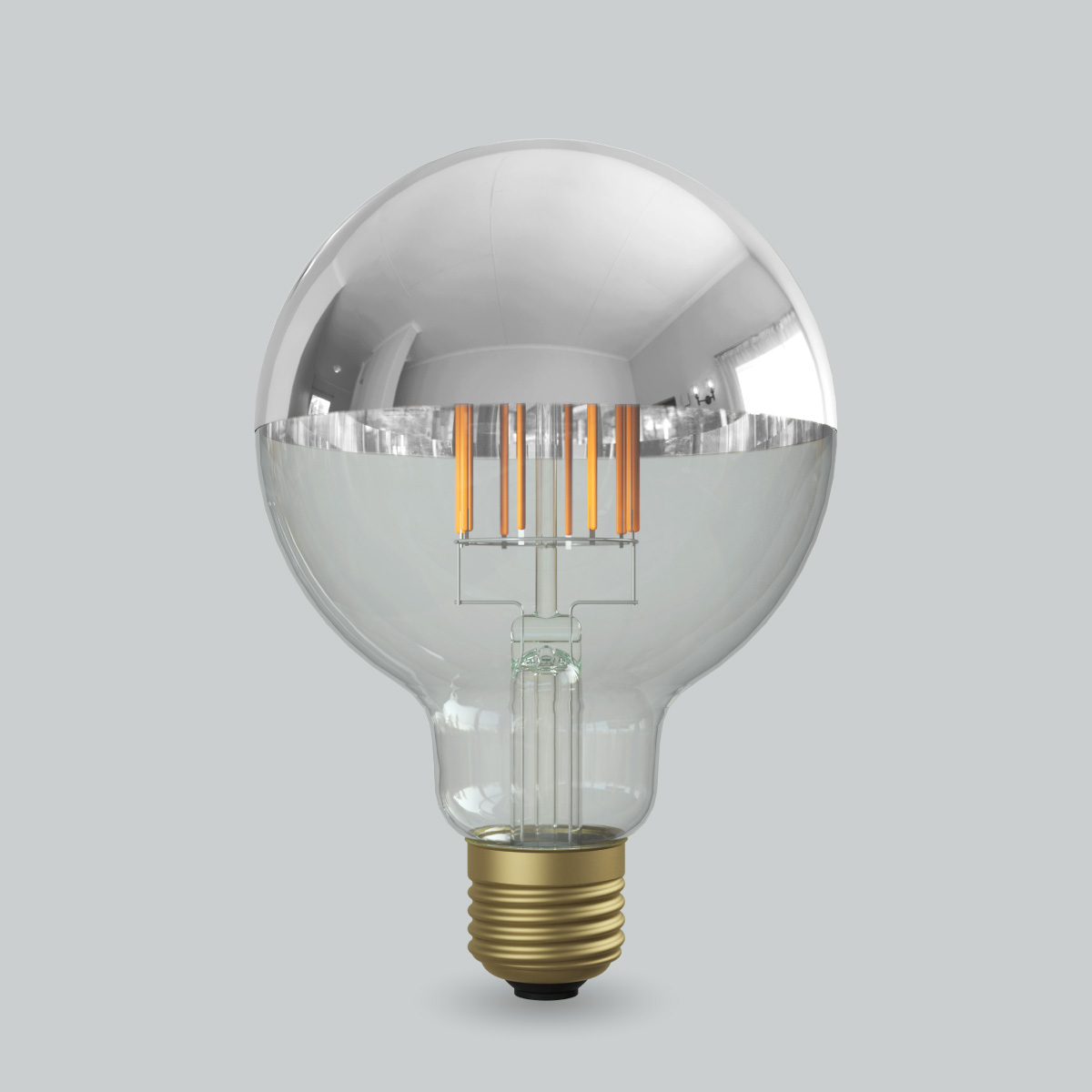 ビートソニック　OnlyOne(オンリーワン) LED電球 Siphon ボール電球形 Ball95 Tミラーシルバー G95(外径95mm) 50W形相当 暖系電球色 E26 6.0W 500lm　LDF34D