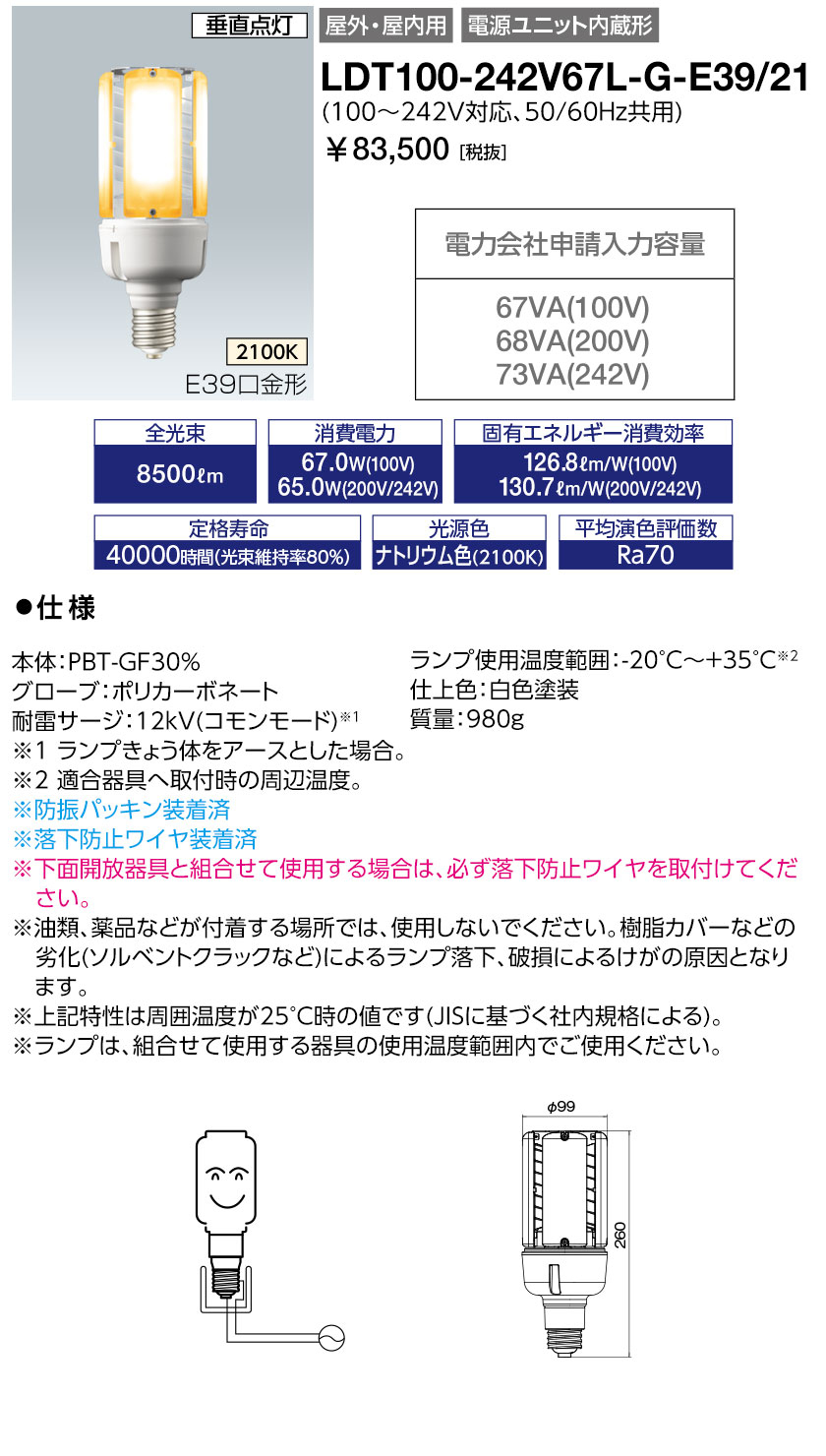 岩崎電気 岩崎 レディオック LEDライトバルブK 標準 電源内蔵形 水銀