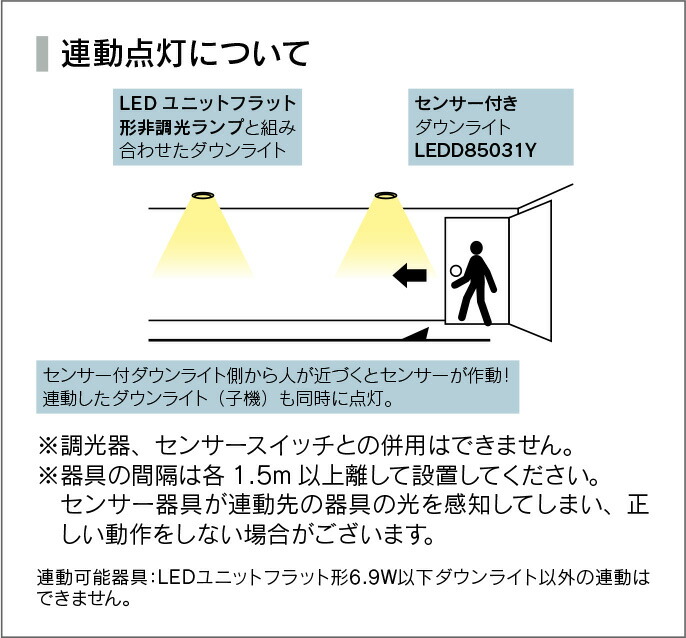 TOSHIBA（東芝） LEDダウンライト ON/OFFセンサー 連動点灯形 高気密