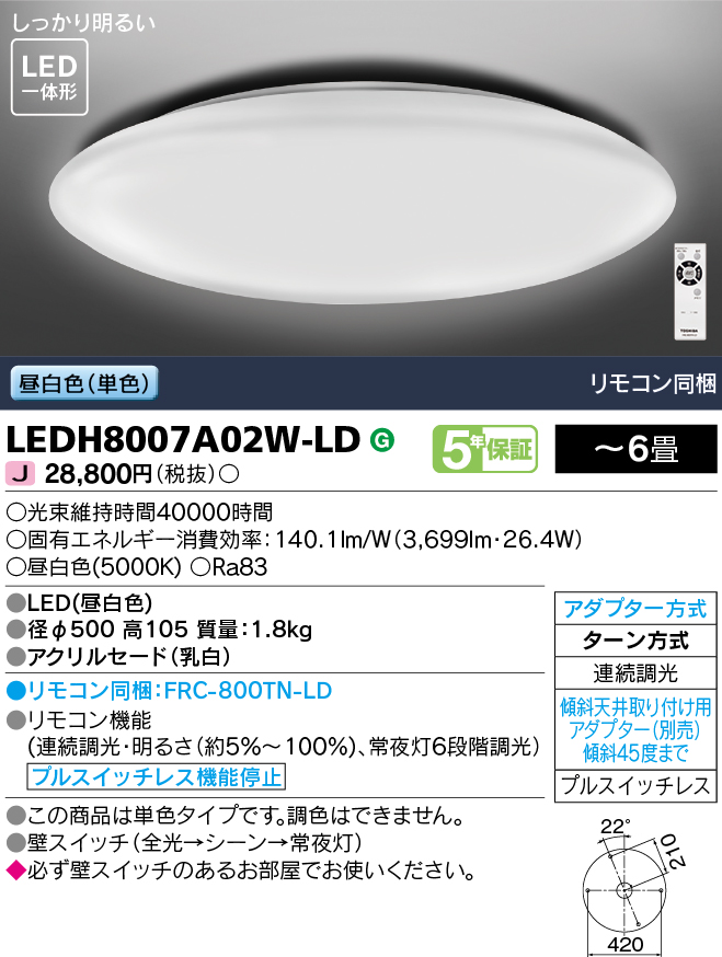TOSHIBA LEDシーリングライト