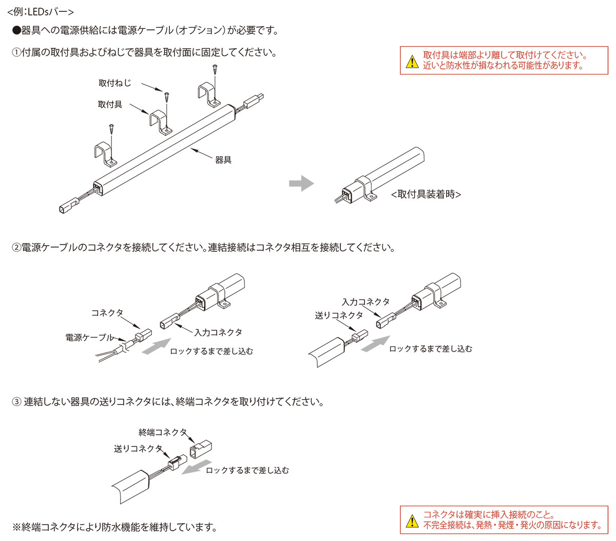 森山産業 LED照明 LEDsライナー 屋内外 防湿 24V 直流電源装置別売 全長1334mm 電球色3000K ELL2K2-133J30-24A ※受注生産品の画像