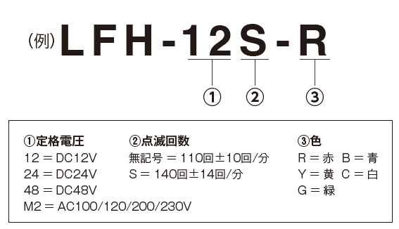 パトライト　LEDフラッシュ表示灯 LFH DC24V　5.5W　φ100mm　点滅回数140回/分　グリーン（緑色）　LFH-24S-G ※受注生産品｜alllight｜06